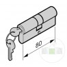 Cylindre profilé pour portillon indépendant 60, à fermeture différente 40 + 40 mm Hormann Référence 3093928