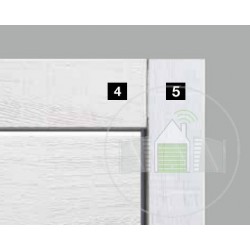 Linteau de même couleur que la porte, montants latéral  wooodGrain blanc (couleur en option)