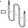 Set Tiges de poussées NF 123 carrées avec cable pour portillon de porte de garage sectionnelle Hormann Référence 4012036