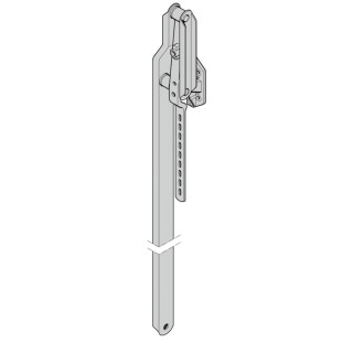 Bras droit embase ZAMAC hauteur 2250 de porte S95 Hormann