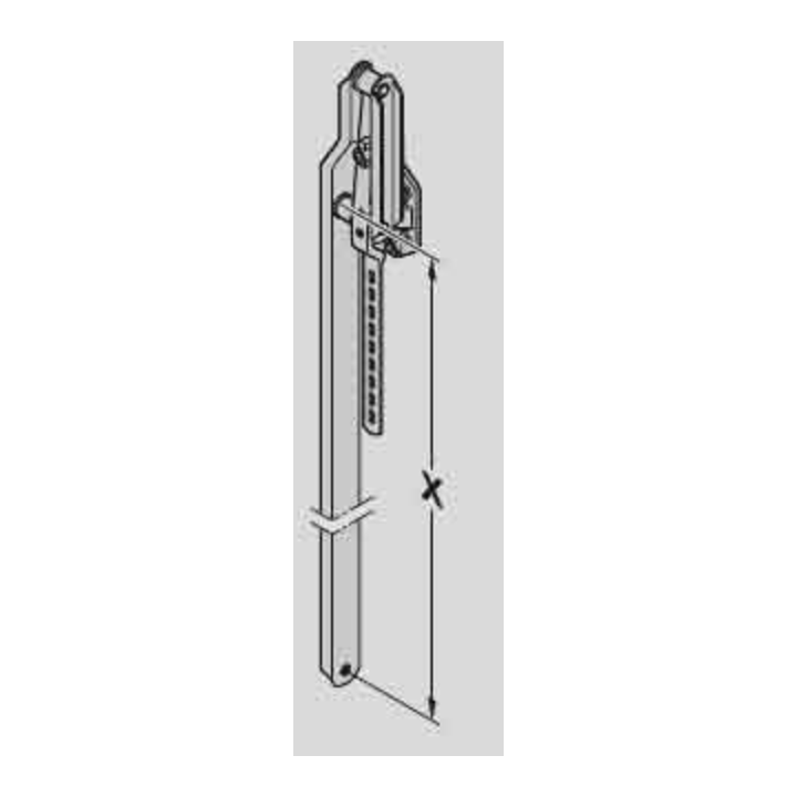 Bras droit embase ZAMAC hauteur 2250 de porte S95 Hormann