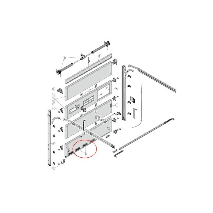 Grille d'aération pour porte sectionnelle 42mm Hormann Référence 3041072