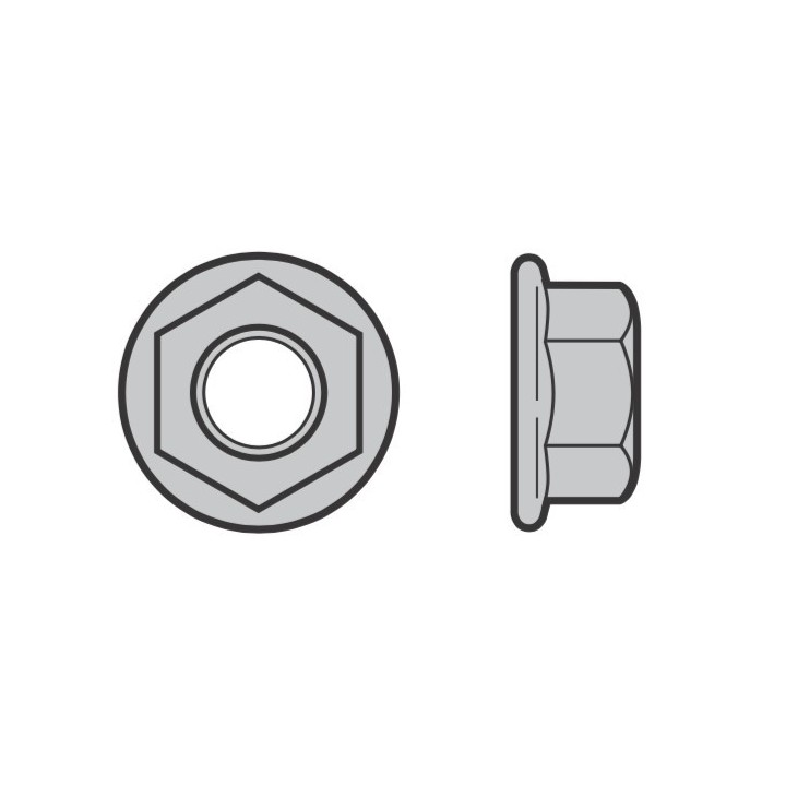 Lot de 10 Ecrou Hexagonal M10 à tête crantée et bride Hormann Référence 3054148
