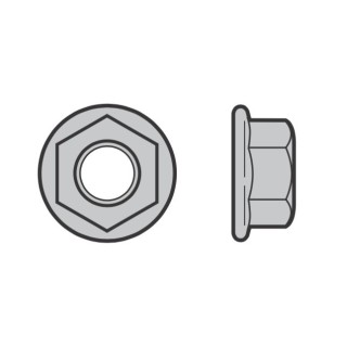Lot de 10 Ecrou Hexagonal M6 avec cran de blocage et bride Hormann Référence 3001660