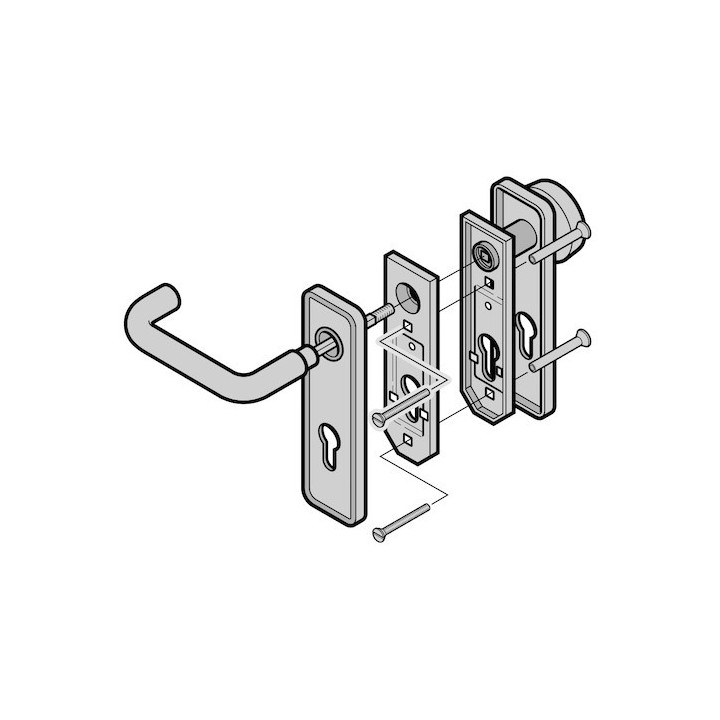 Garniture à bouton fixe et béquille arrondie (72), synthétique, noire, CP Hormann Référence 3096789