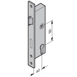 Serrure encastrée à profilé tubulaire anti panique CP Fonction B KFV Hormann Référence 3095110 - 3102702