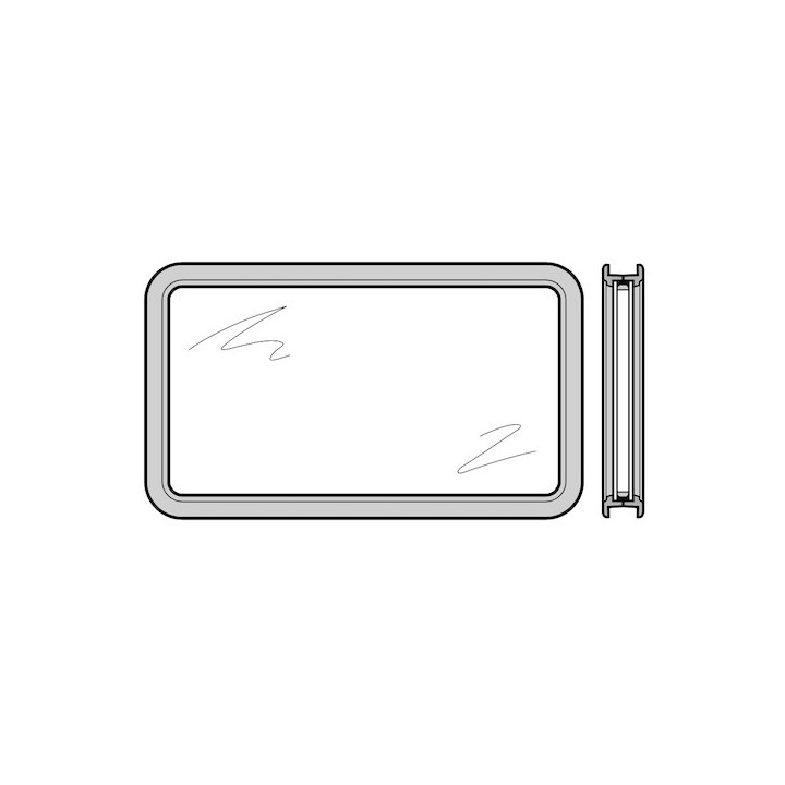 Hublot type E pour panneaux à double paroi 42mm, cadre synthétique vitre double transparente 33mm Hormann Référence 3057715