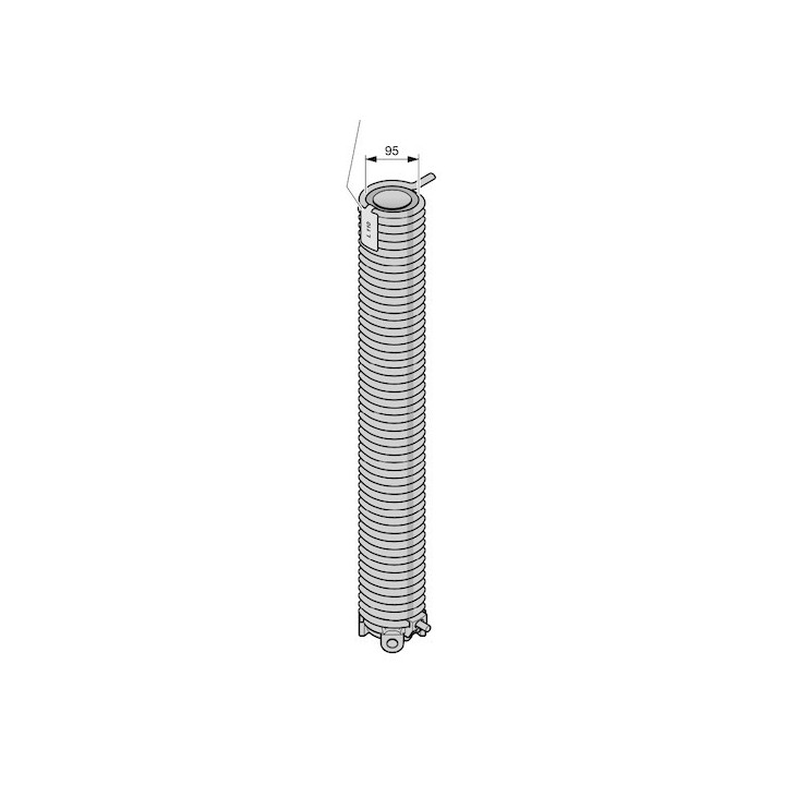 R108 Ressort de torsion avec tube synthétique et cône de réglage de tension Hormann Référence 3090549