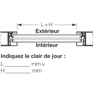 Vitre triple synthétique 26mm Structure cristalline R3 Hormann Référence 3095251