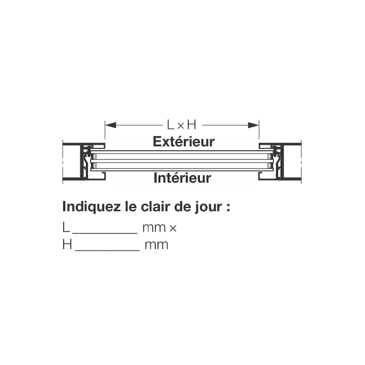 Vitre triple synthétique 26mm Teintée en gris A3 Hormann Référence 3095253