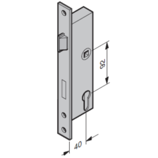 Serrure antipanique 40 / 92 / 9 fonction E, CP à verrouillage automatique Hormann Référence 3094093