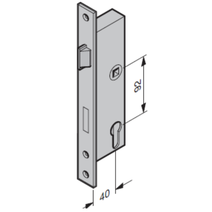 Serrure antipanique 40 / 92 / 9 fonction B, CR à verrouillage automatique Hormann Référence 3094095