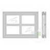 Vitrage figure 6 encadrement blanc HORMANN Référence 860144