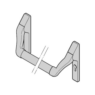 Barre de poussée pour porte de secours acier inoxydable Hormann Référence 3099909