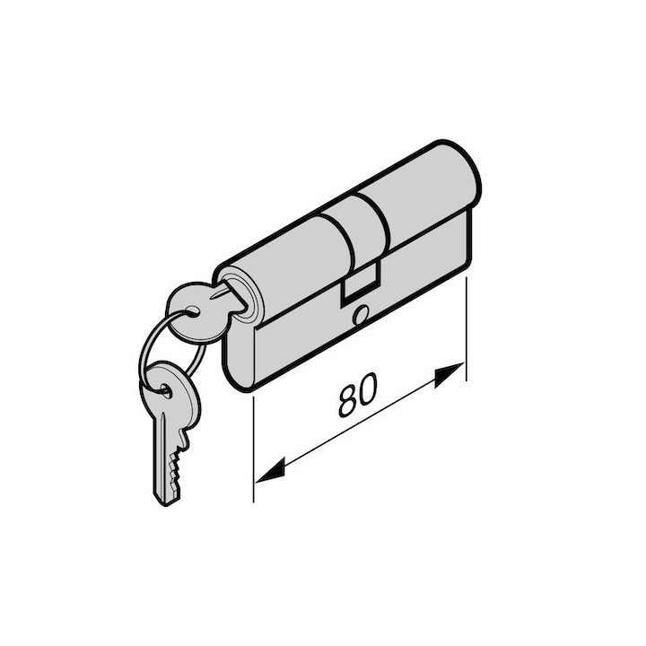 Cylindre profilé pour portillon indépendant 60, à fermeture différente 40 + 40 mm Hormann Référence 3093928