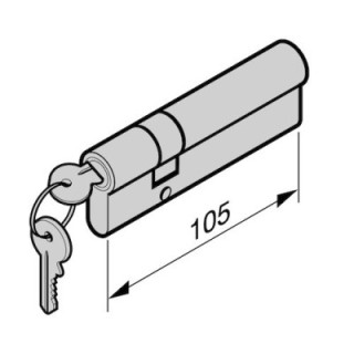 Cylindre profilé pour portillon indépendant 80, à fermeture différente 35 + 70 mm Hormann Référence 3093930