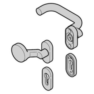 Garniture à bouton fixe, coudé cylindre profilé VA F1 Hormann Référence 4016362