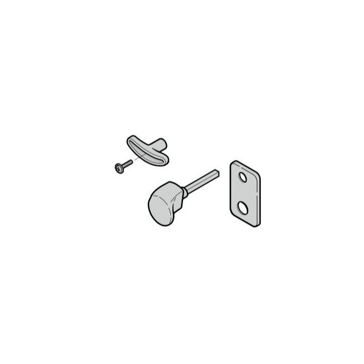 Poignée extérieure TS 42,5mm fonte d'aluminium teinte argente F2, cylindre profilé porte sectionnelle Hormann référence 3053585