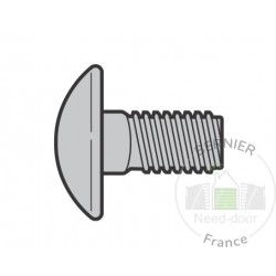 Lot de 10 Vis à tête bombée M8 X 16 à collet carré Hormann Référence 3001440