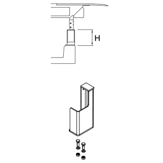Support de cadre gauche L250 galvanisé pour niveleur de quai Hormann HTL2 Référence 311182