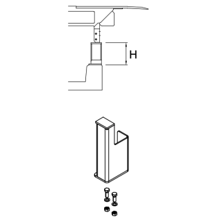 Support de cadre droite L270 galvanisé pour niveleur de quai Hormann HTL2 Référence 309533