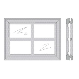 Vitrage figure 6 encadrement blanc HORMANN Référence 860144