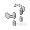 Garniture à bouton fixe (92) coudé, CP fonte d'aluminium en ton naturel F1 Hormann Référence 3096810