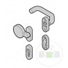 Garniture à bouton fixe (92) coudé / plat CR acier inoxydable poli Hormann Référence 3096803
