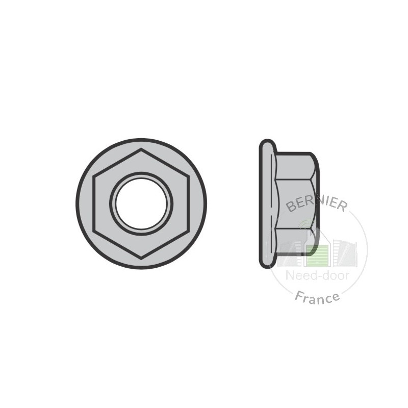 Lot de 10 Ecrou Hexagonal M6 a bride, acier inoxydable Hormann Référence 3054418