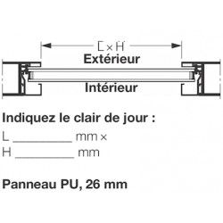 Panneau PU Aluminium anodisé lisse porte de garage hormann