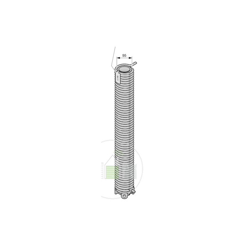 R106 Ressort de torsion avec tube synthétique et cône de réglage de tension Hormann Référence 3090547