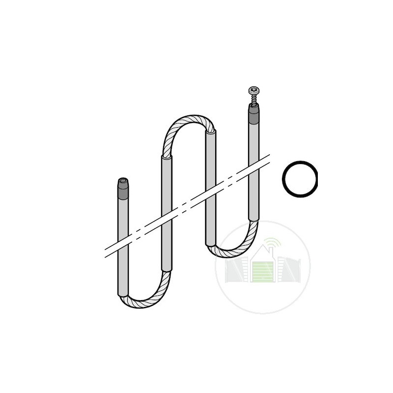 Tige de verrouillage bas multipoints pour portillon incorporé avec câble Hormann Référence 3093534